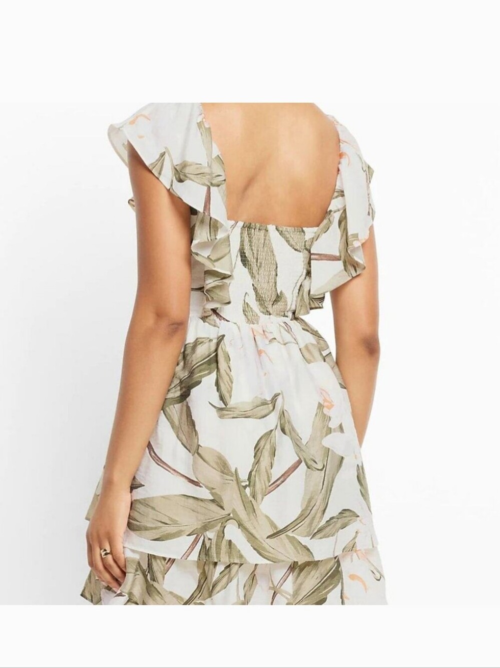 Floral Ruffle V-Neck Mini Dress - Picture 2 of 3